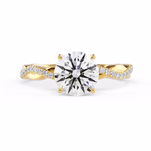 Yellow Gold Infinity Twist Setting featuring Lab Diamonds (Main View)