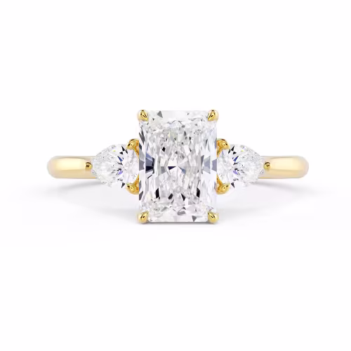 Yellow Gold Radiant and Pear Setting featuring Diamonds (Main View)