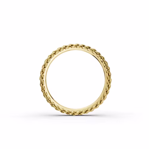 High Quality 14k Yellow Gold Braided Eternity Band (Profile View)