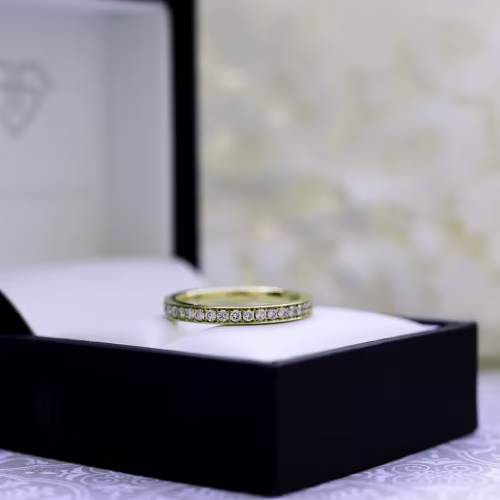 Lab Grown Diamond Channel Set Eternity Band In Box AD089