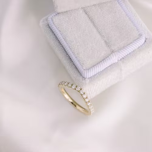 14k yellow gold custom contoured lab diamond three quarter eternity band ada diamonds design ad 262