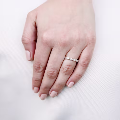 Custom Oval East West Lab Diamond Eternity Band in 14kt Yellow Gold Ada Diamonds Design AD-181