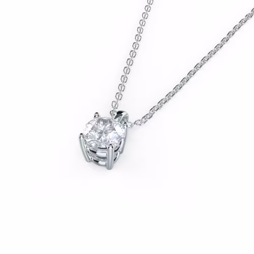 0.5 Carat Lab Grown Diamonds set in Platinum Classic Round Pendant (Side View)