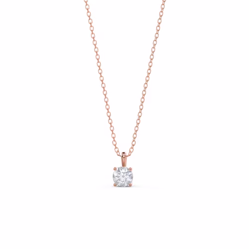 0.5 Carat Lab Diamonds set in Rose Gold Classic Round Pendant (Main View)