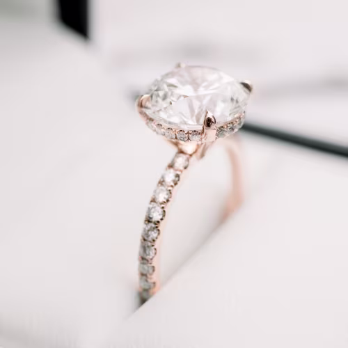 lab created diamond ring with pave