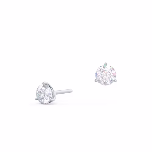 Platinum Martini Stud Earrings featuring 0.7 Carat Round Diamonds (Main View)