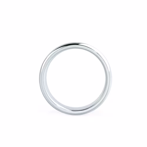 Men's Classic Round Wedding Band in White Gold Design-168