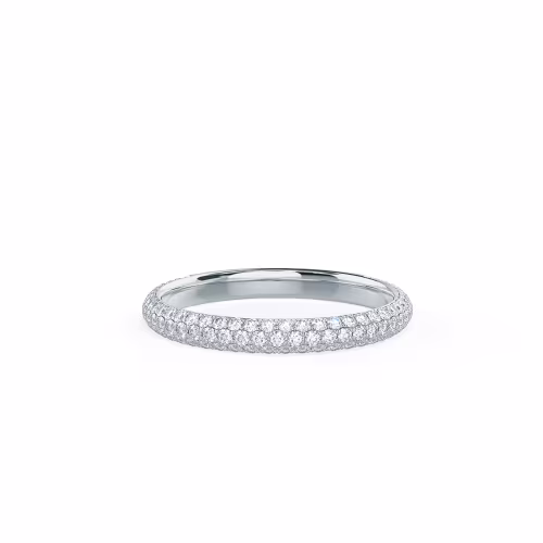 Lab Created Diamond Micro Pave Wedding Band Rendering In Front View AD241
