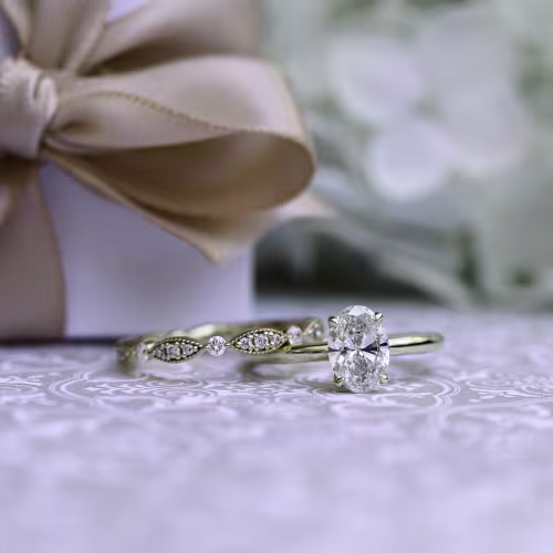 Lab Grown Diamond Leaf Wedding Band AD216