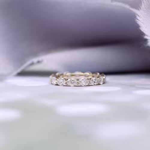 Oval East-West Lab Diamond Wedding Band Yellow Gold Ada Diamonds AD-181