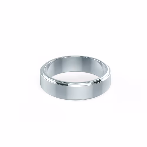Primary White Image for Classic Flat Beveled Ring