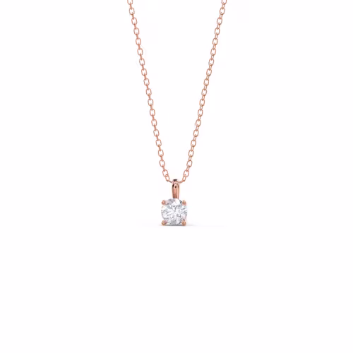 0.35 ctw Lab Diamonds set in 14 Karat Rose Gold Classic Round Pendant (Main View)