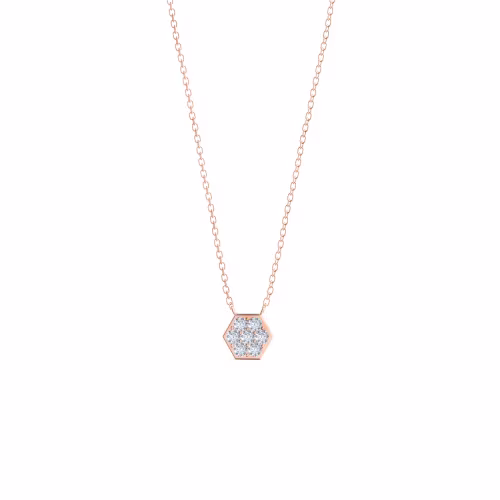 0.21 Carat Round Lab Grown Diamonds set in Rose Gold Carbon Necklace (Main View)