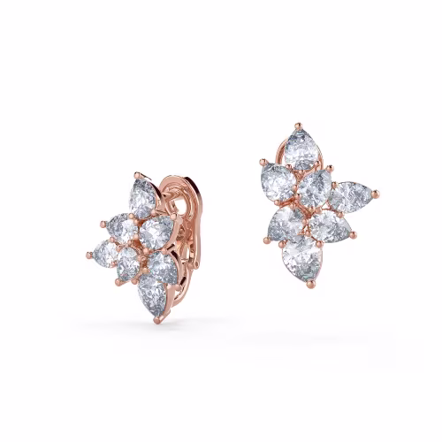 Primary Rose Gold Image for Pear Cluster Earrings