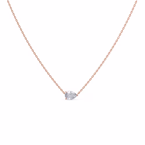 half carat rose gold floating pear pendant