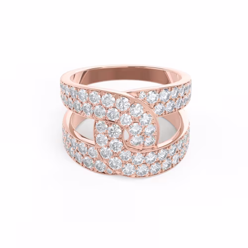 Lovelock Lab Created Diamond Fashion Ring in Rose Gold Design-092