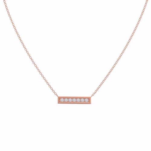 0.21 ct Round Lab Diamonds set in 14k Rose Gold Diamond Bar Pendant (Main View)