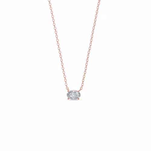 0.35 ct Created Diamonds set in 14 Karat Rose Gold East-West Oval Diamond Pendant (Main View)