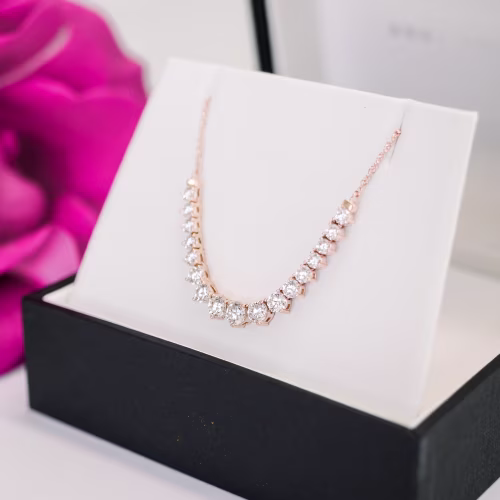 14k rose gold lab diamond choker ada diamonds design ad 388 in box