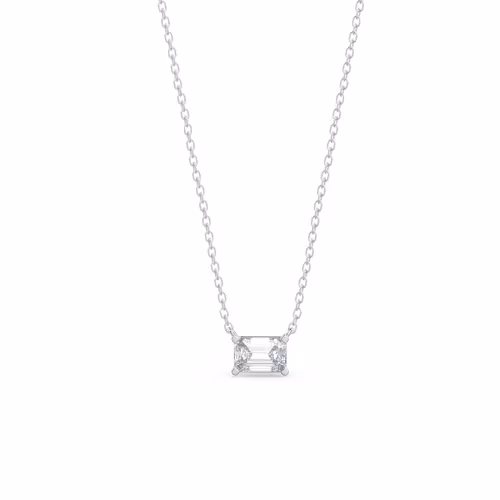 High Quality 0.7 Carat Diamonds set in Platinum East-West Emerald Cut Diamond Pendant (Main View)