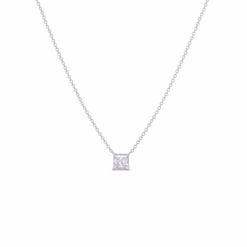 0.7 ct Lab Diamonds set in Platinum Floating Princess Cut Diamond Pendant (Main View)