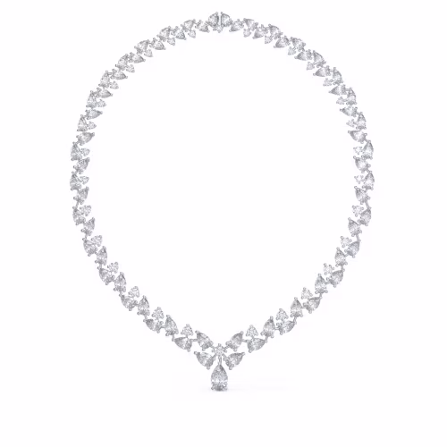 lab created diamond choker in white gold