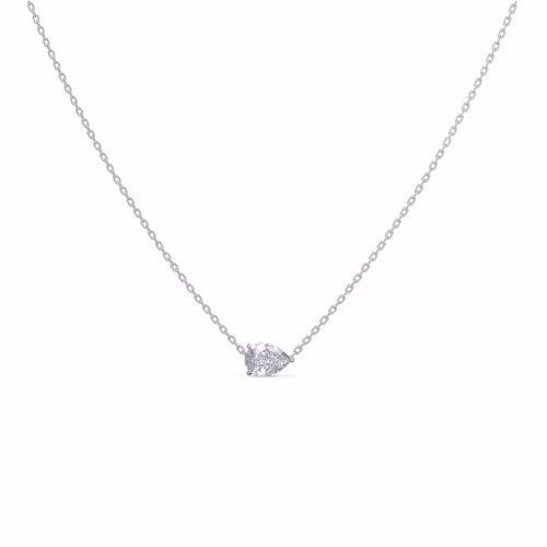 half carat lab diamond pear in white gold necklace