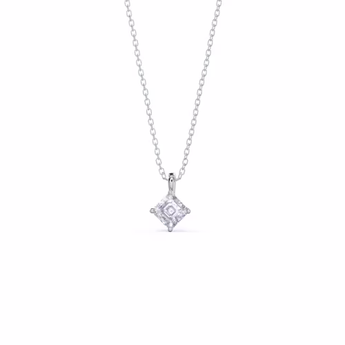 0.7 Carat Lab Diamonds set in Platinum Classic Asscher Pendant (Main View)