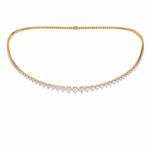 Round Brilliant Diamonds set in Yellow Gold Riviera Choker ()