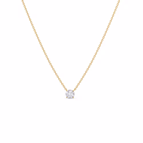 0.5 ct Lab Created Diamonds set in 14k Yellow Gold Floating Round Pendant (Main View)
