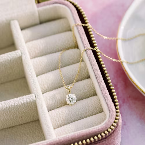 0.75 carat round lab diamond solitaire pendant yellow gold ada diamonds design ad 011