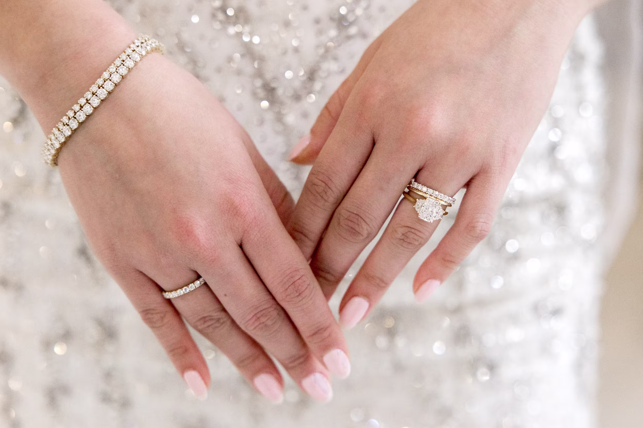 Radiant and Half Moon Setting featuring Synthetic Diamonds (Main View)