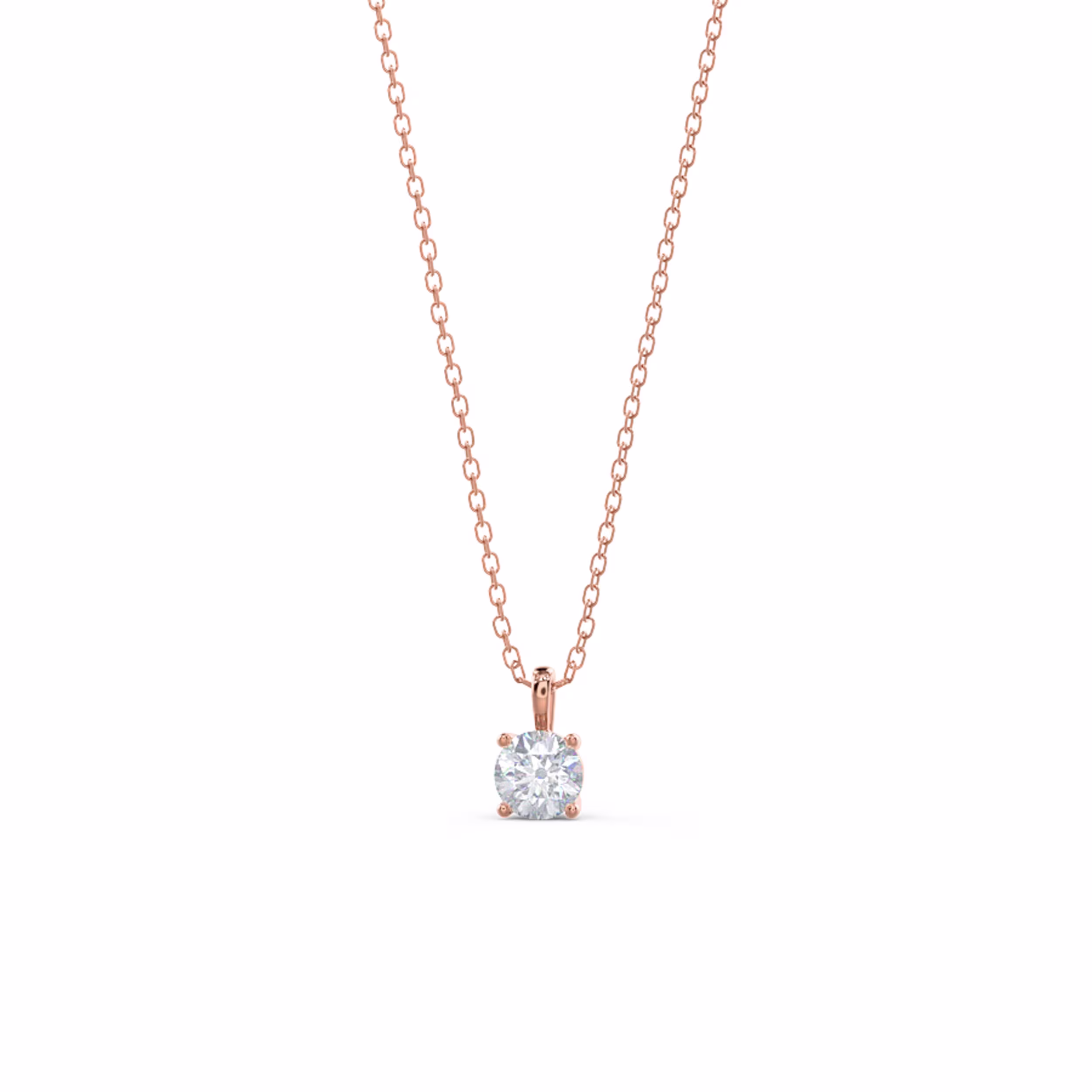 0.5 Carat Lab Diamonds set in Rose Gold Classic Round Pendant (Main View)