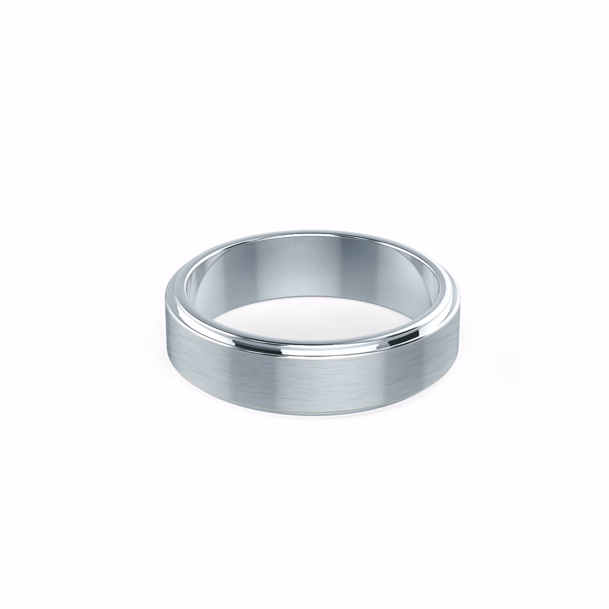 Primary White Image for Matte Flat Beveled Ring