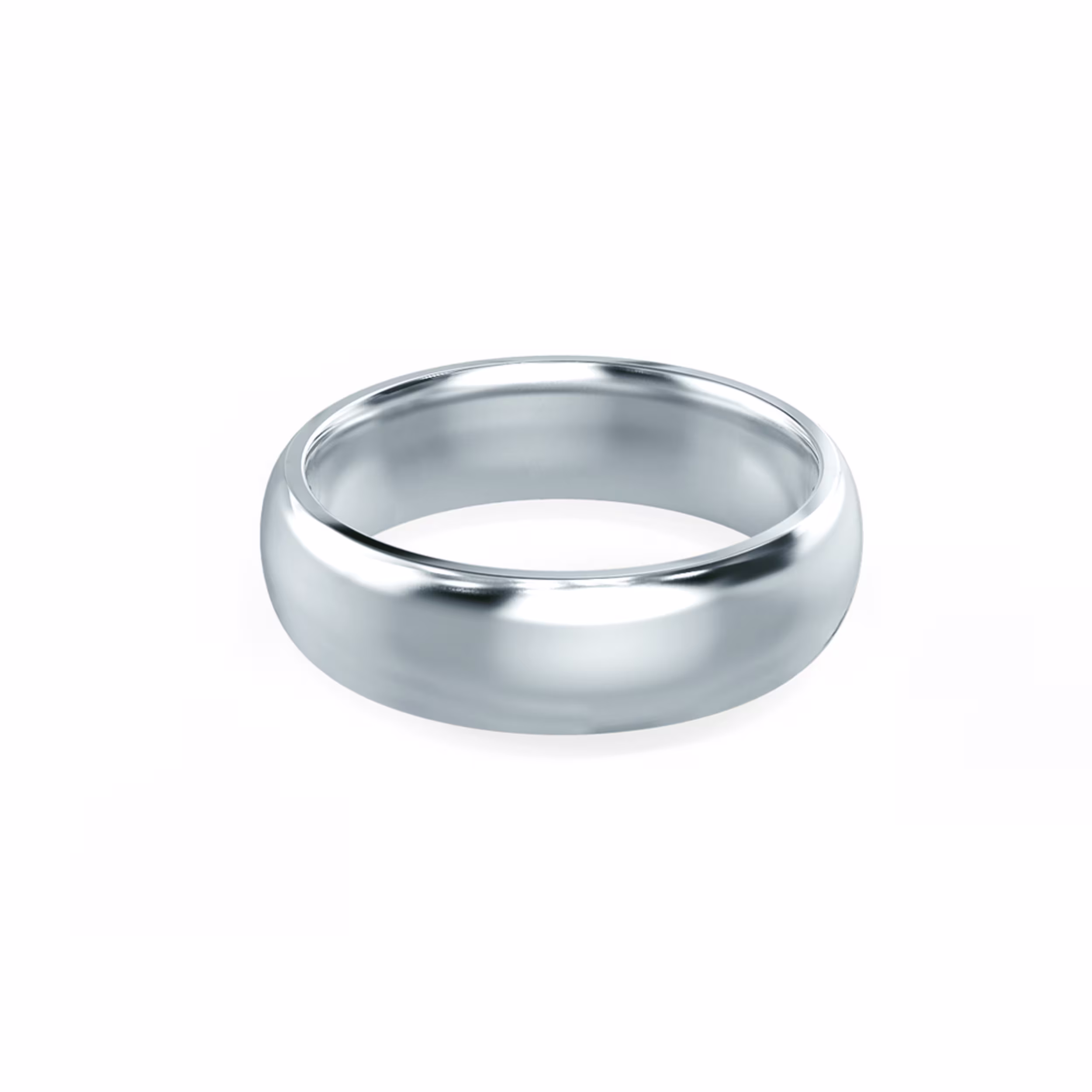 Men's Matte Rounded Wedding Band in Platinum Design-205