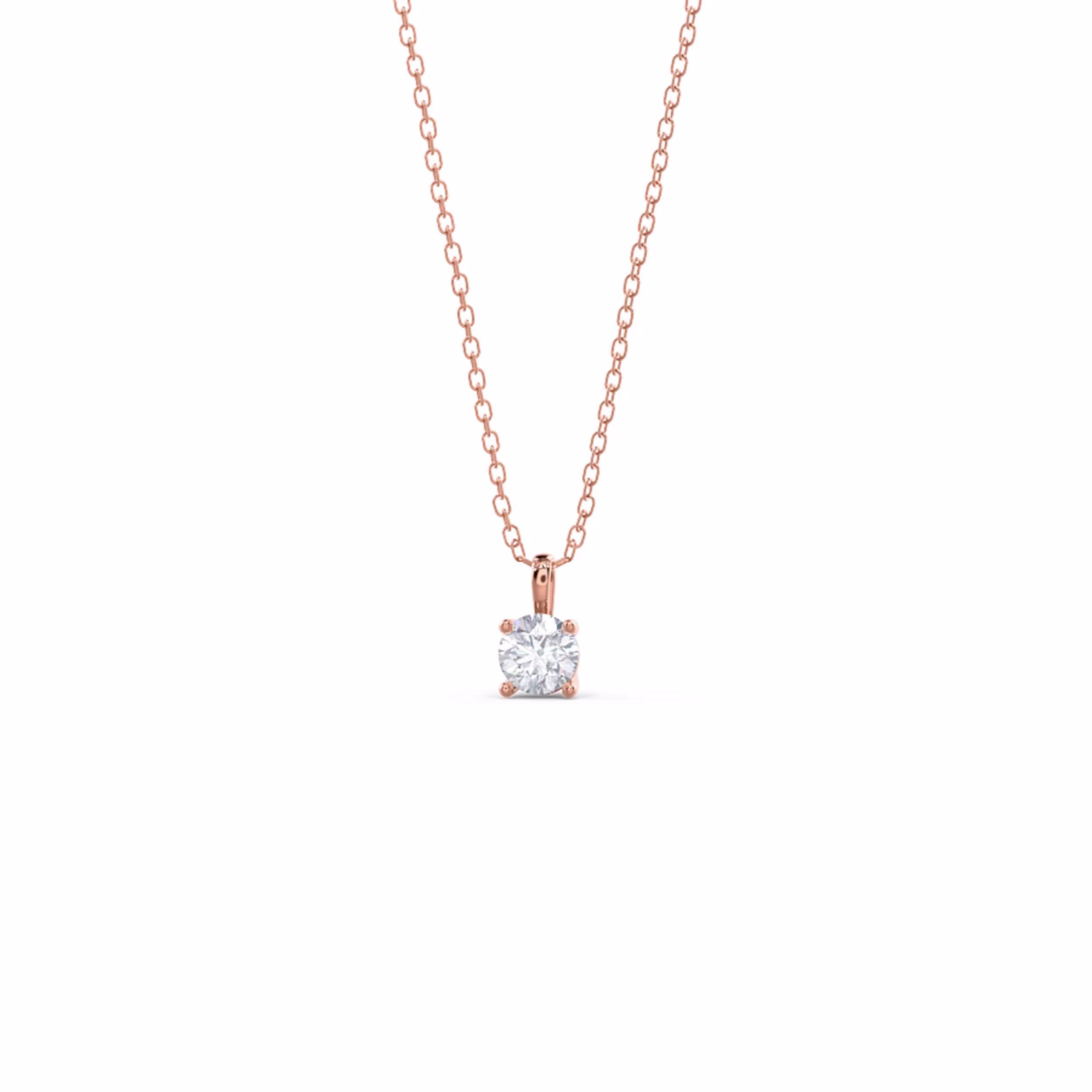 0.35 ctw Lab Diamonds set in 14 Karat Rose Gold Classic Round Pendant (Main View)
