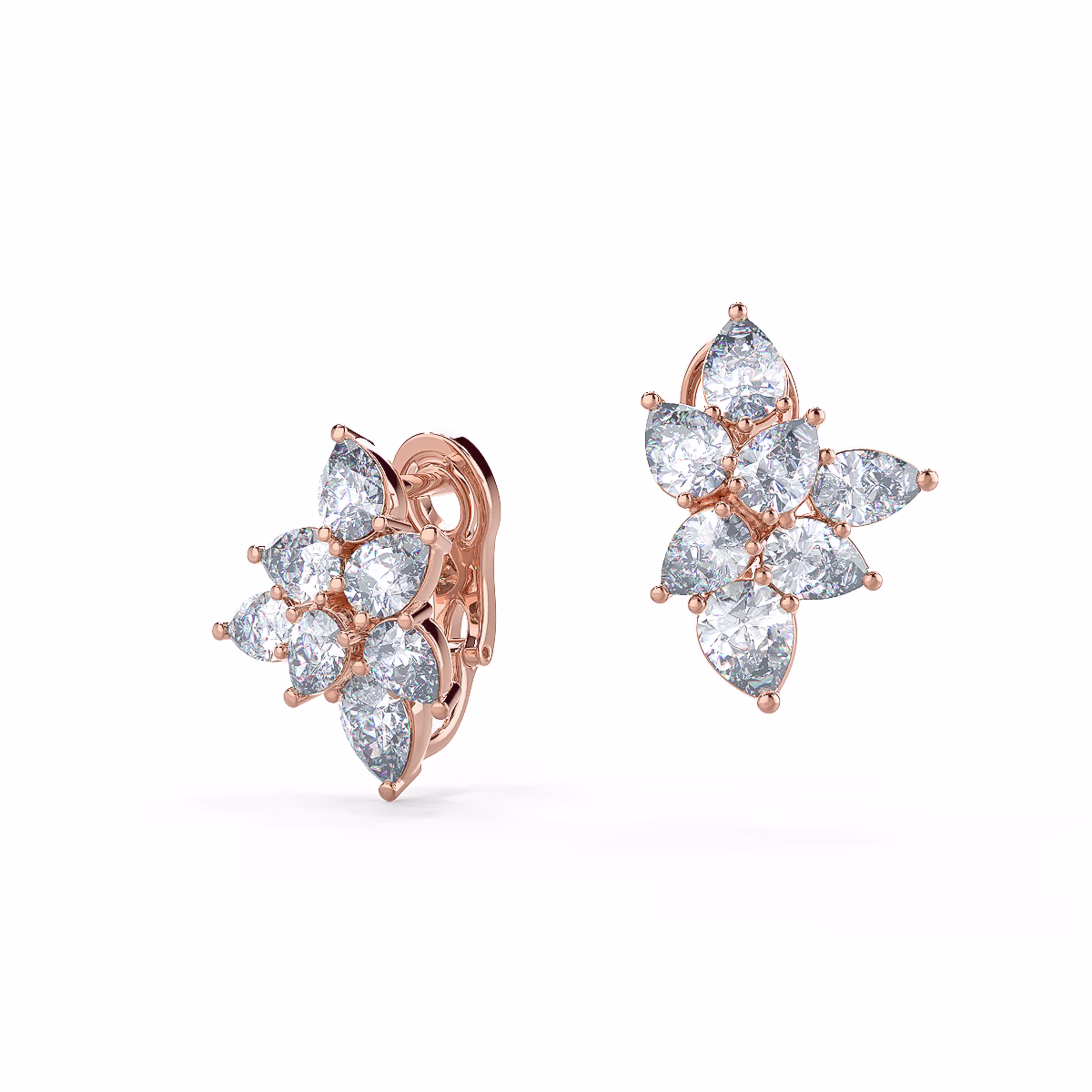 Primary Rose Gold Image for Pear Cluster Earrings