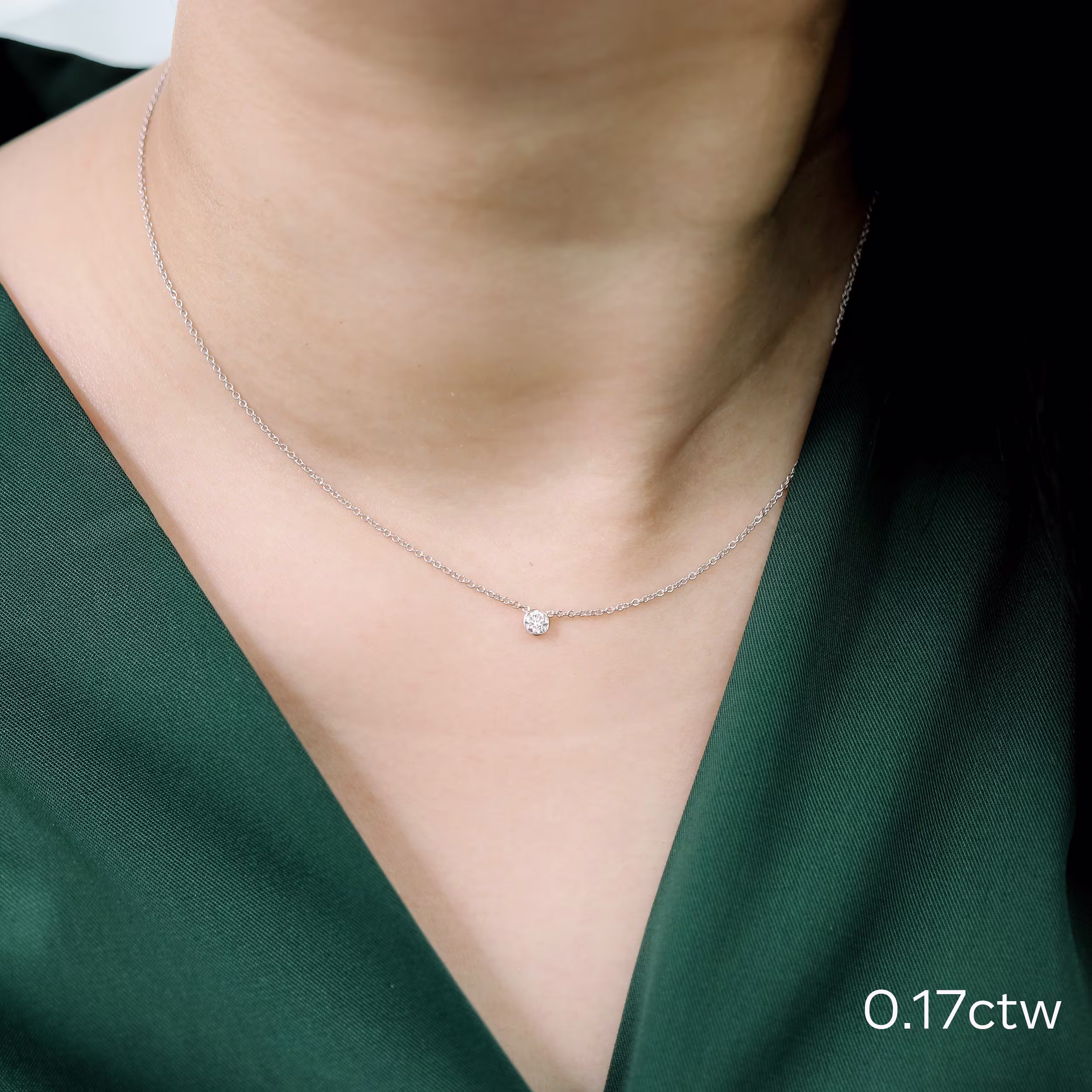 round lab diamond single bezel floating cosmopolitan necklace white gold ada diamonds design ad 039 on model