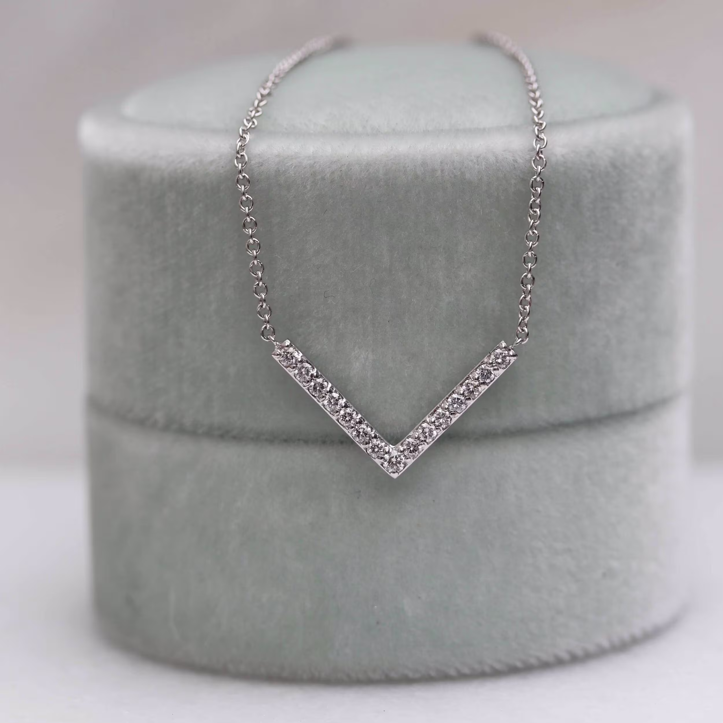 white gold lab diamond fashion necklace