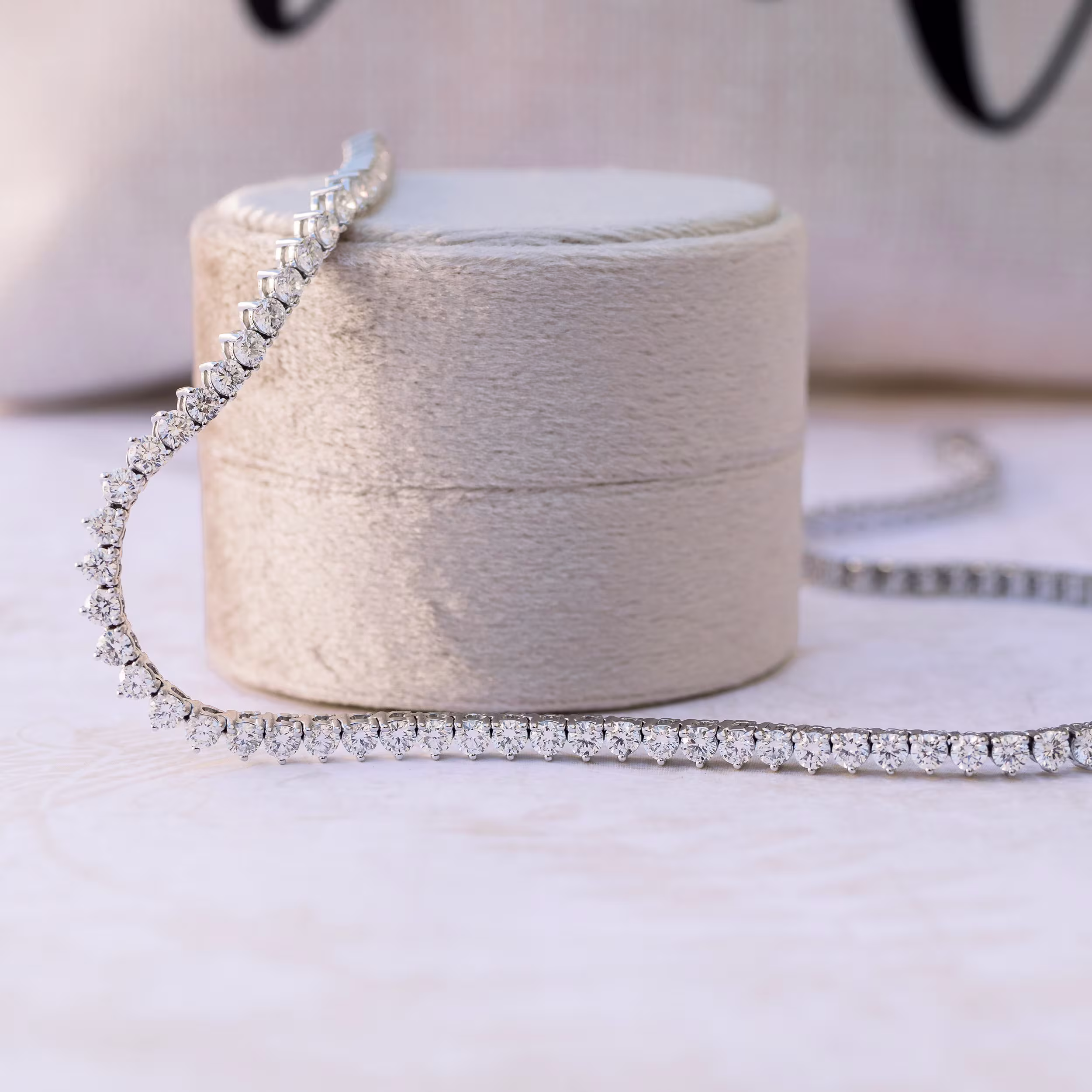 manmade diamond tennis necklace