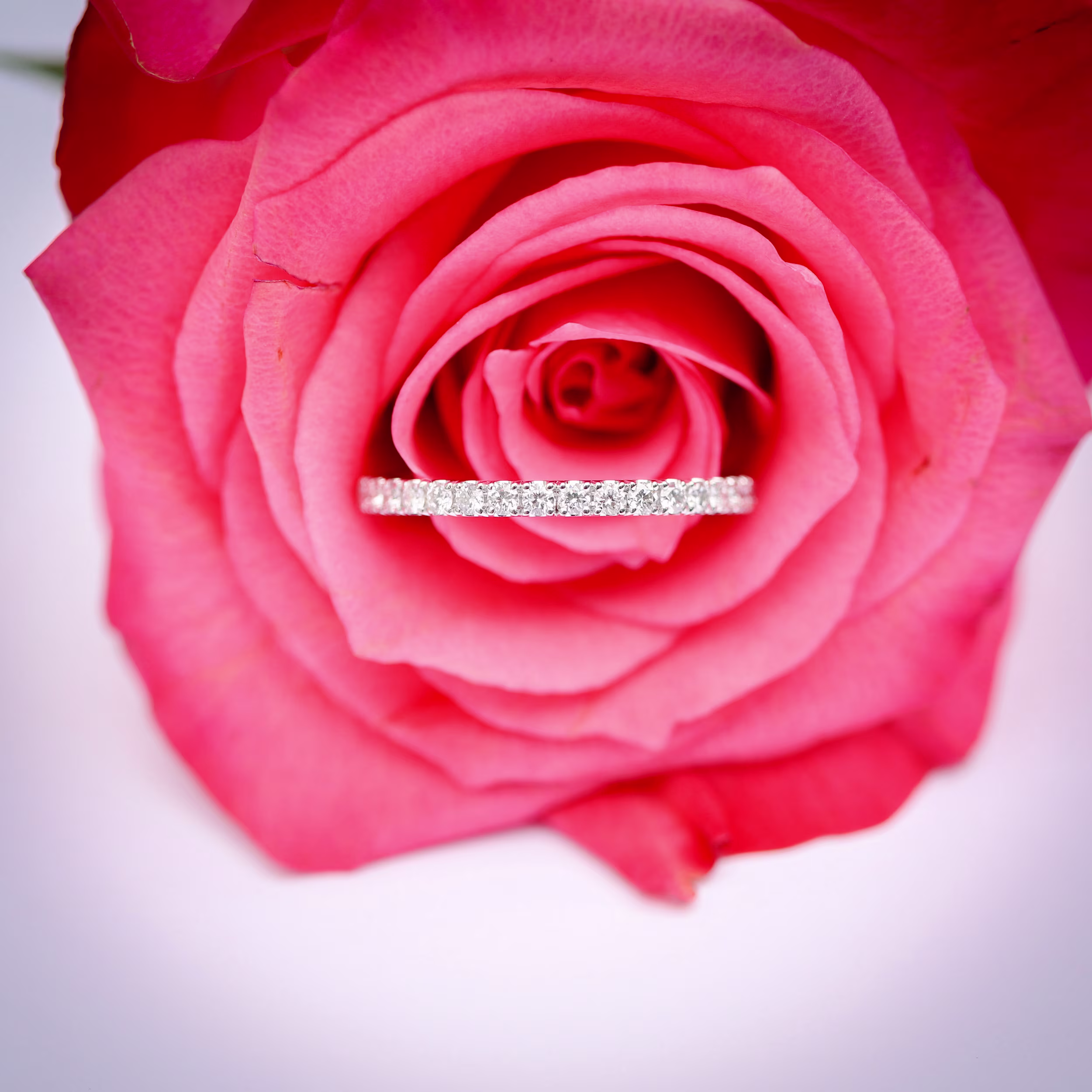 U Pave Lab Diamond Half Eternity Band Ada Diamonds AD-083