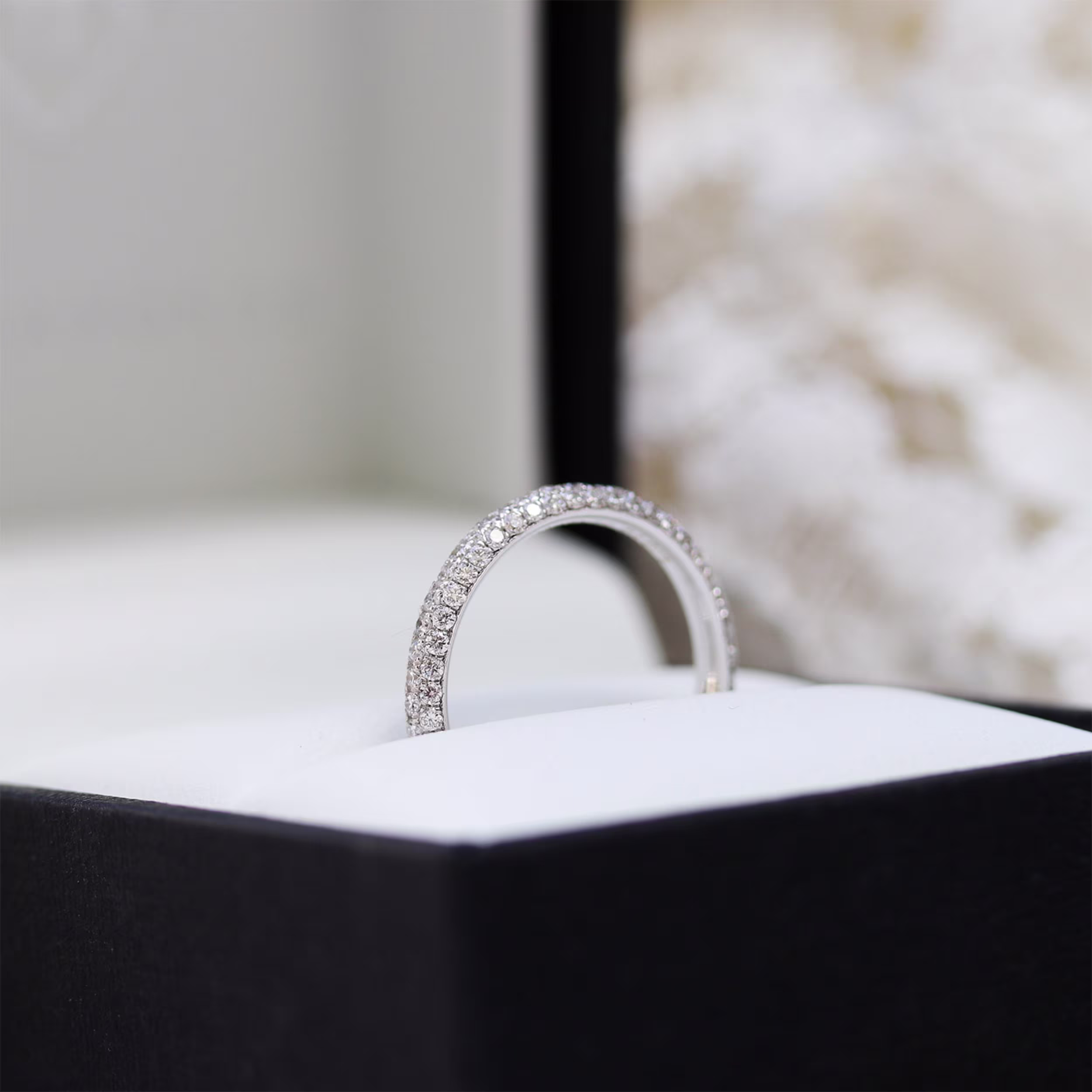 Lab Created Diamond Micro Pave Wedding Band In Box AD241