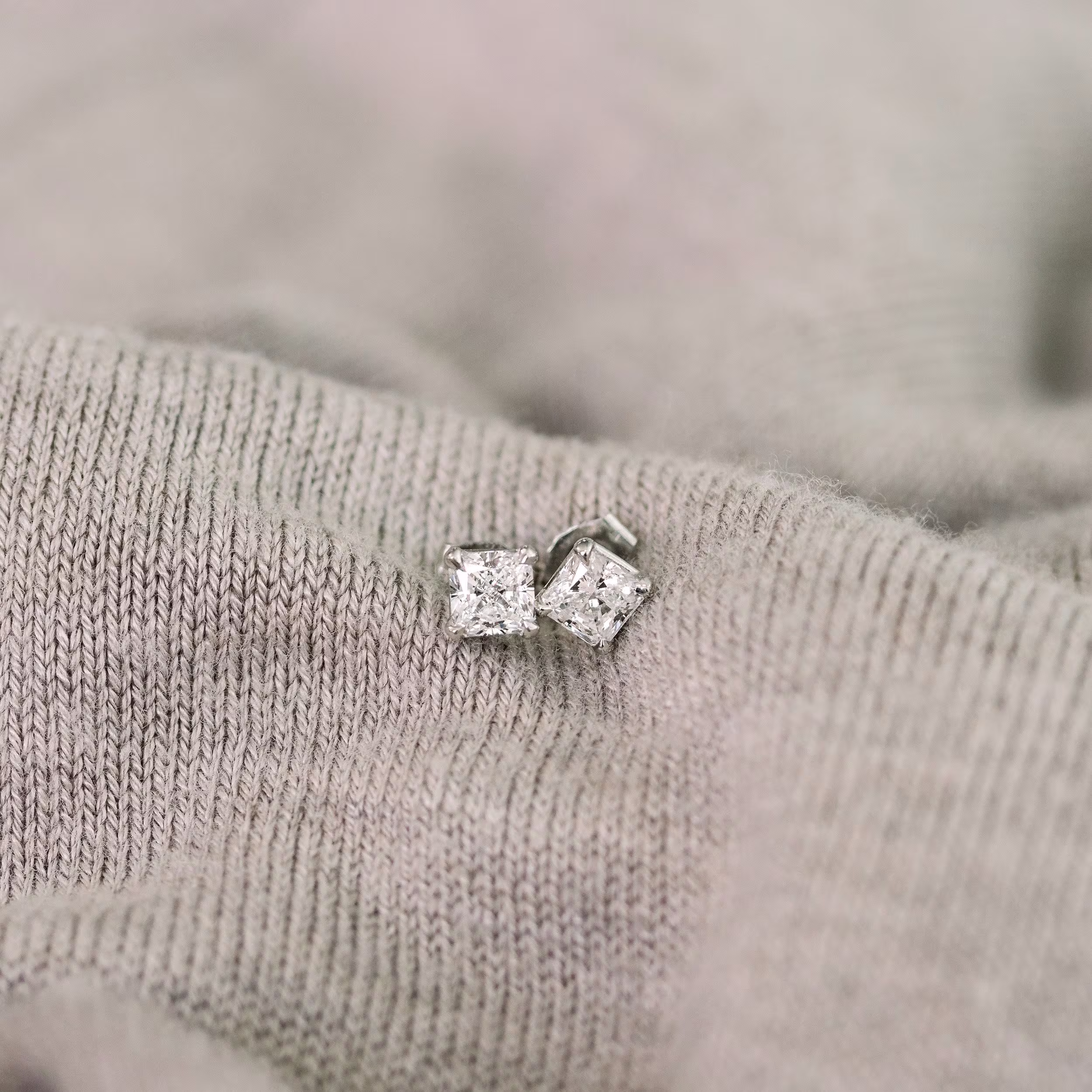 1 ct radiant stud earrings made with lab diamonds ada diamonds design ad 293