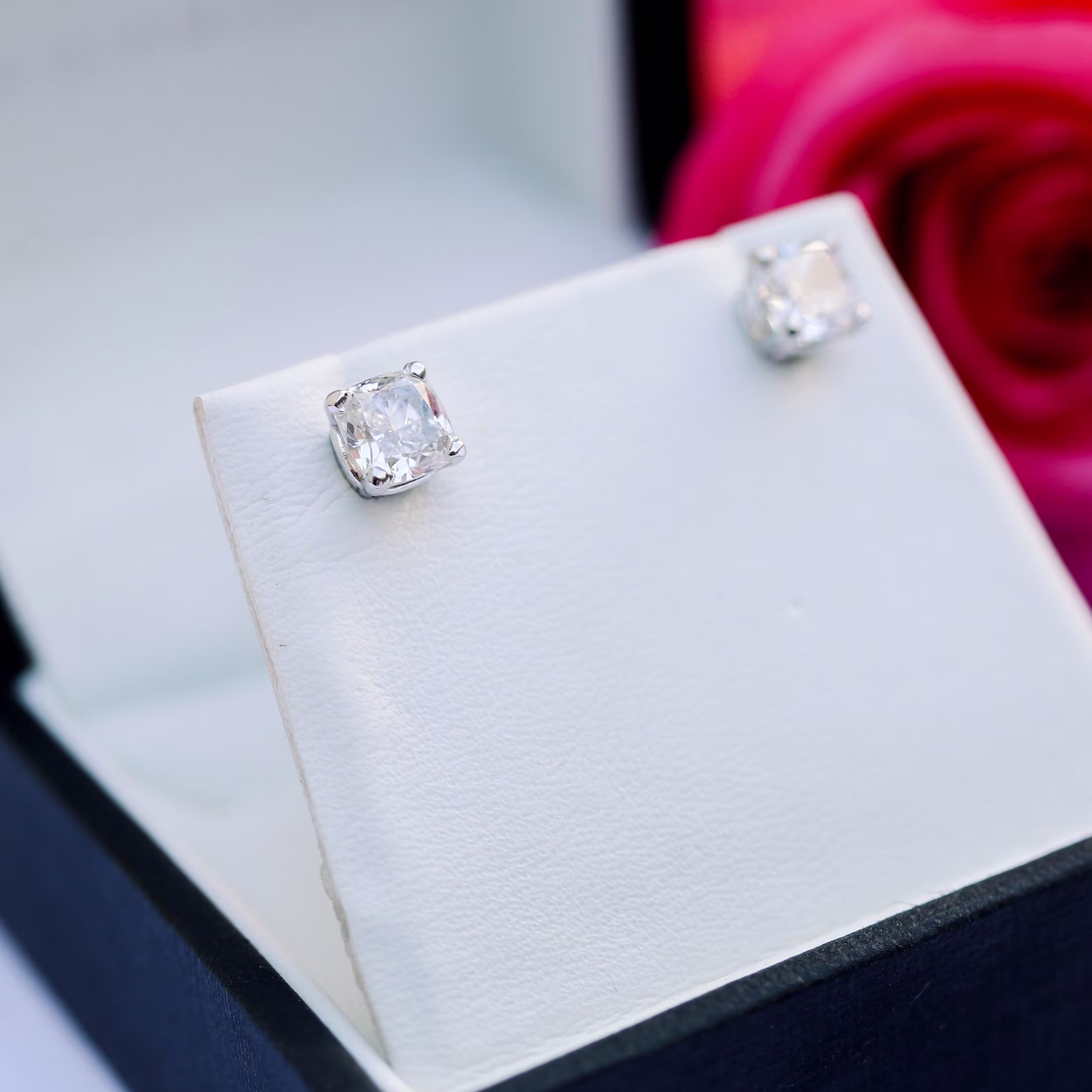 1 carat lab diamond cushion cut stud earrings ada diamonds design ad 292