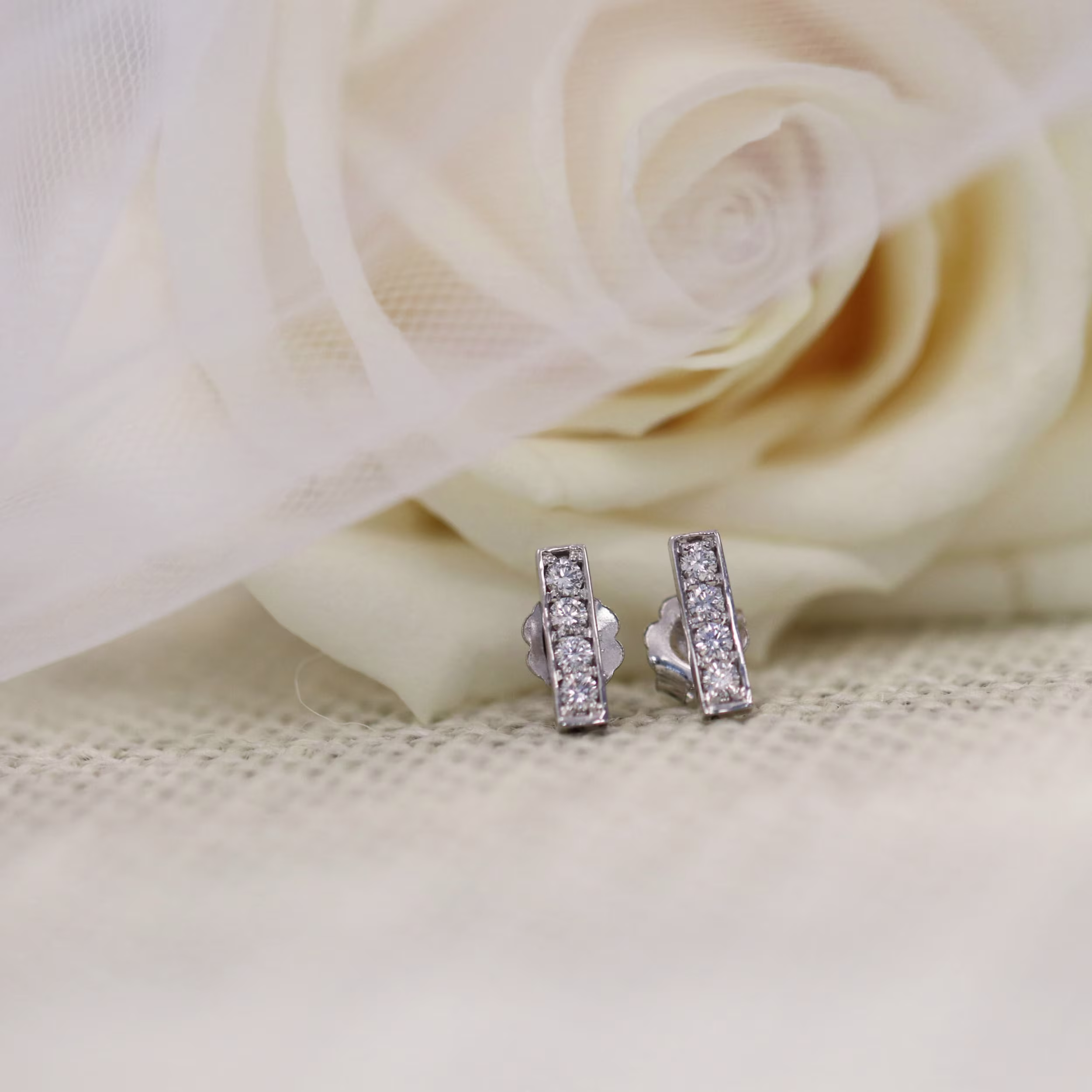 lab diamond fashion bar earrings