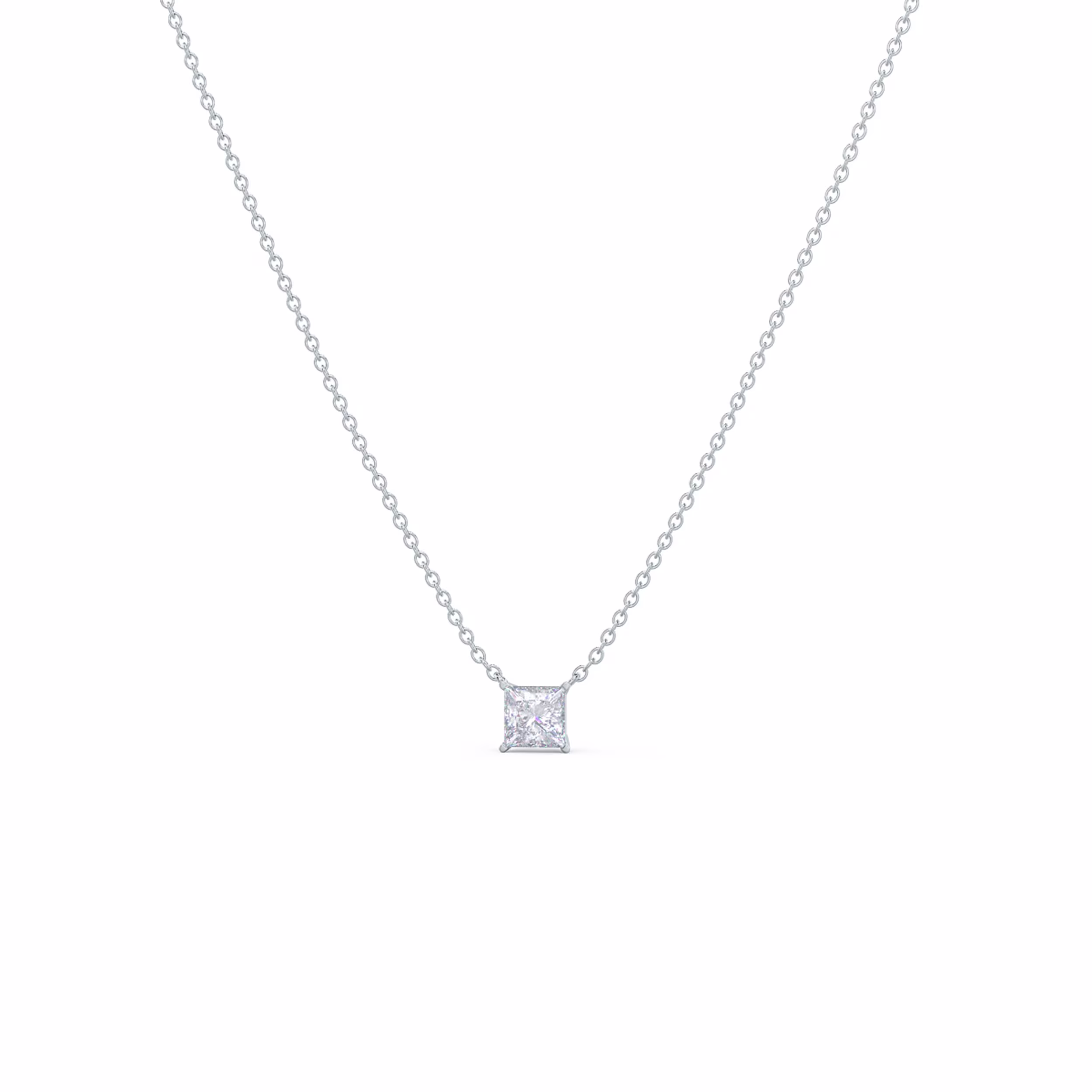0.5 Carat Diamonds set in Platinum Floating Princess Cut Diamond Pendant (Main View)