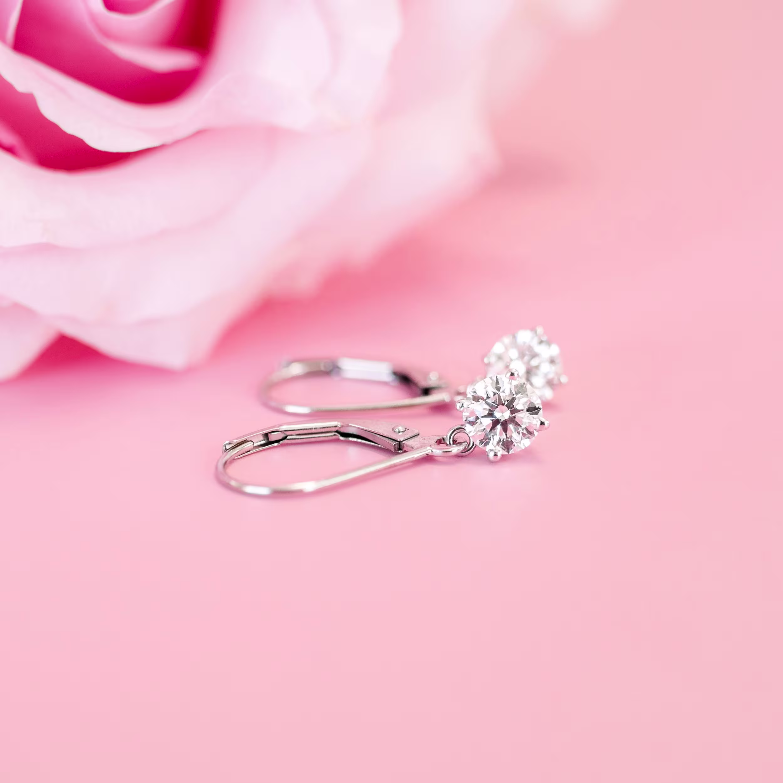 one carat 14k white gold round lab diamond drop earrings design ad 006