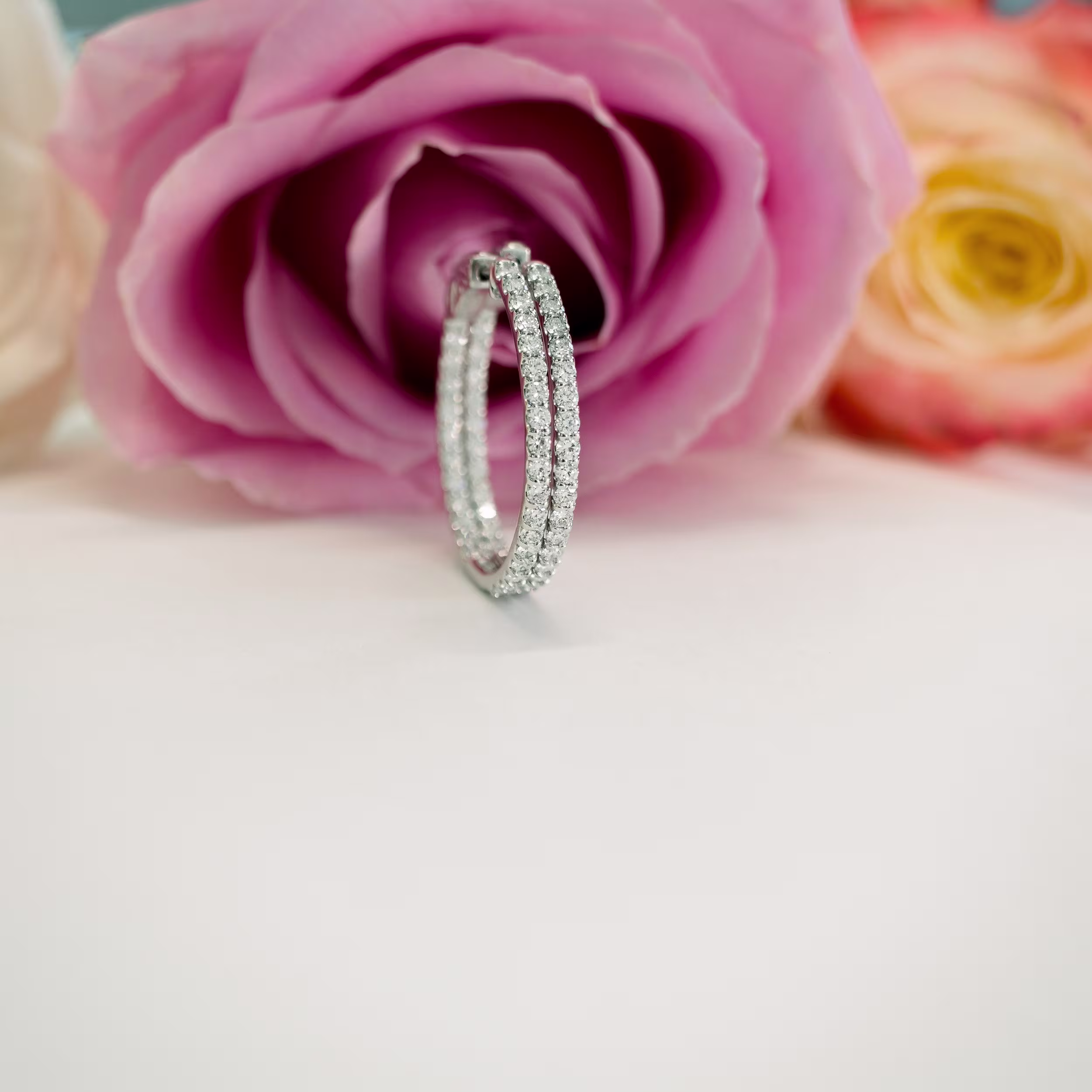 3 carat lab grown diamond inside out hoops ada diamonds