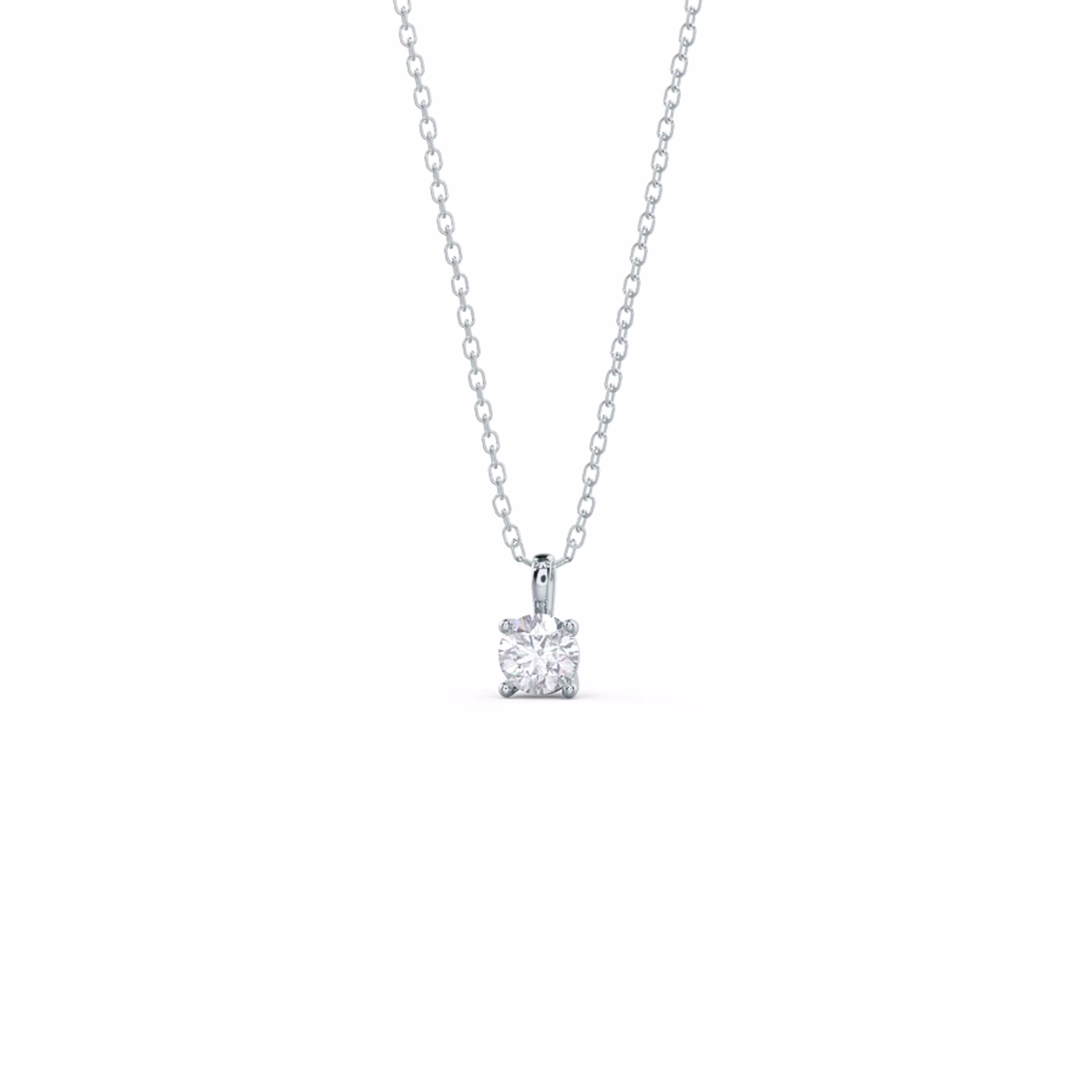 0.35 Carat Lab Created Diamonds set in Platinum Round Diamond Classic Solitaire Pendant (Main View)
