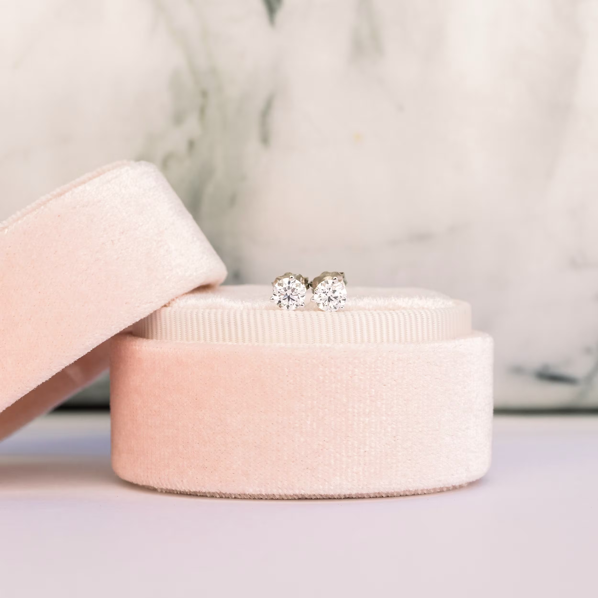 three quarter carat manmade diamond stud earrings